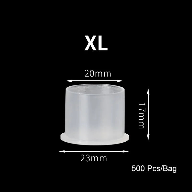 Copos descartáveis de plástico para tinta de tatuagem, suprimentos profissionais de tatuagem, 500 peças, 1000 peças, copos transparentes de pigmento