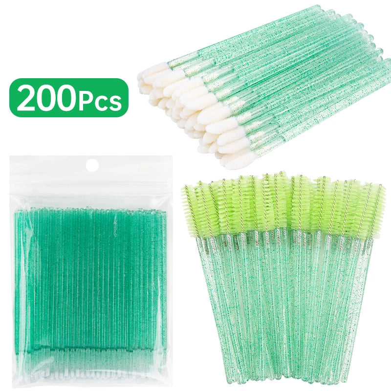 200pcs Eyelash Extension Special Eyelash Removal Brush Micro Brush Eyelash Brush Lipline Cotton Brush for Eyelash Extension Tool