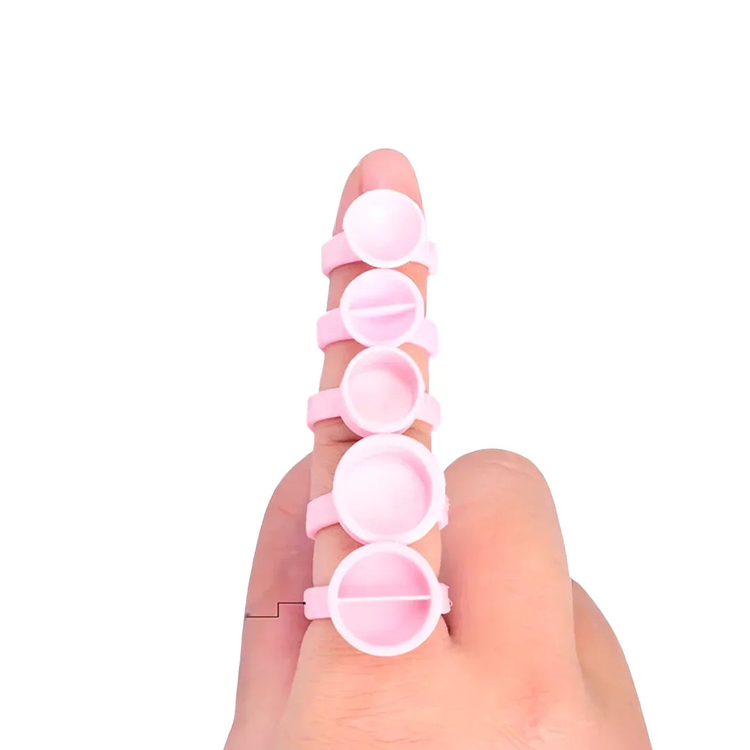 Anéis porta cola e pigmento para micropigmentação e extensão de cílios