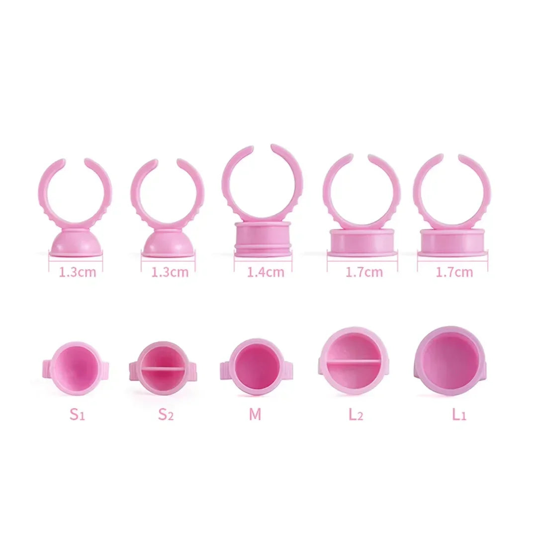 Anéis porta cola e pigmento para micropigmentação e extensão de cílios