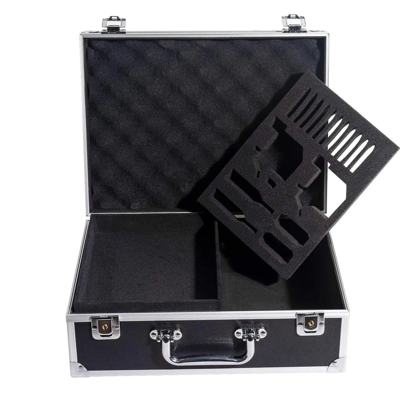 Profession Tattoo Box Multi-Function Tattoo Kit Carrying Case Machine Storage Box Lock Aluminum Makeup Travel Carry Box Supply