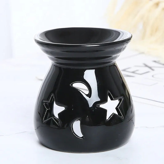 Porcelain Aroma Burner Essential Oil Furnace Mini Candle Holder Solid Color Ceramic Crafts Fragrance Living Room Home Decor